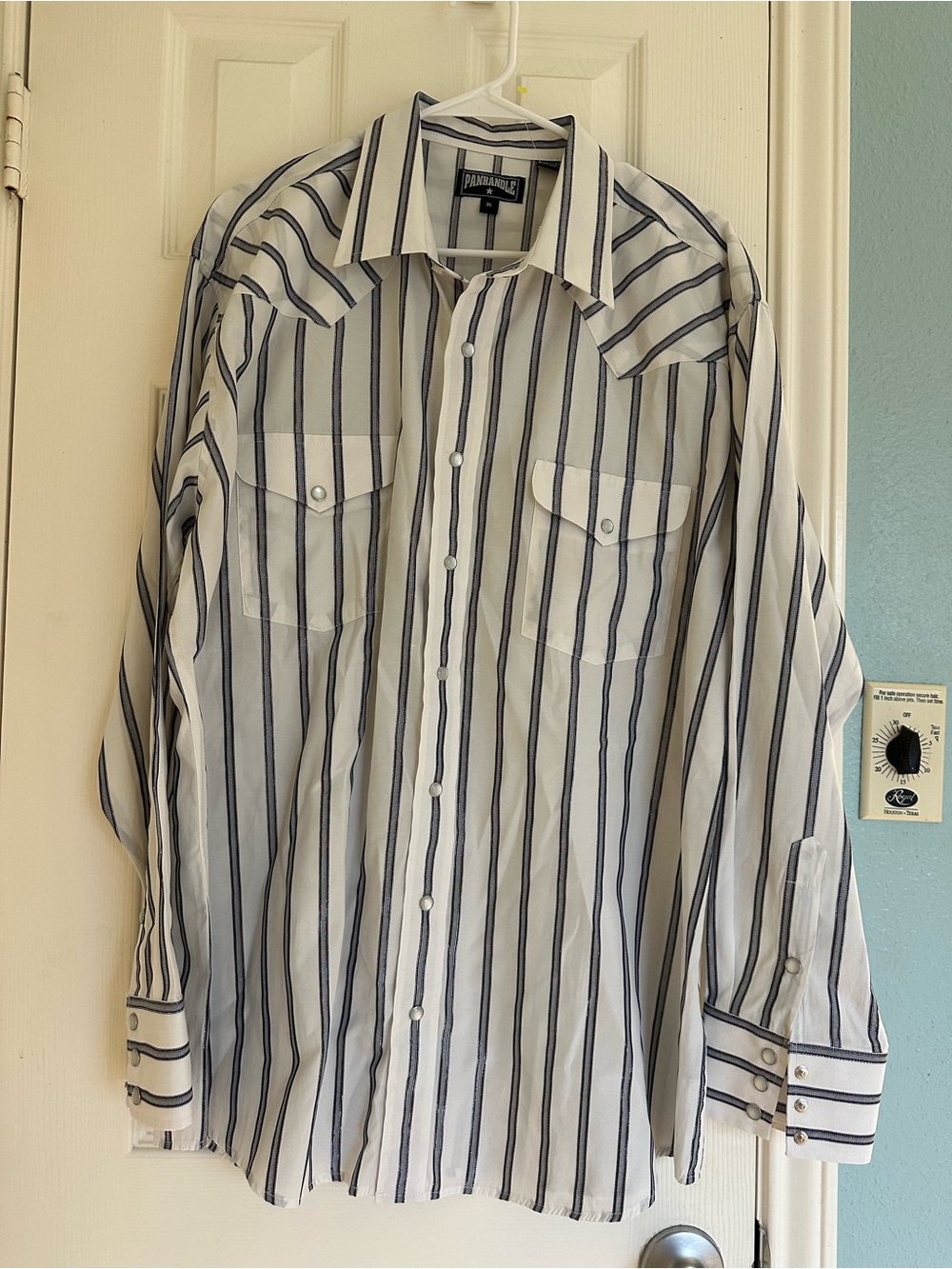 vintage Panhandle western shirt XL White with black and silver stripes